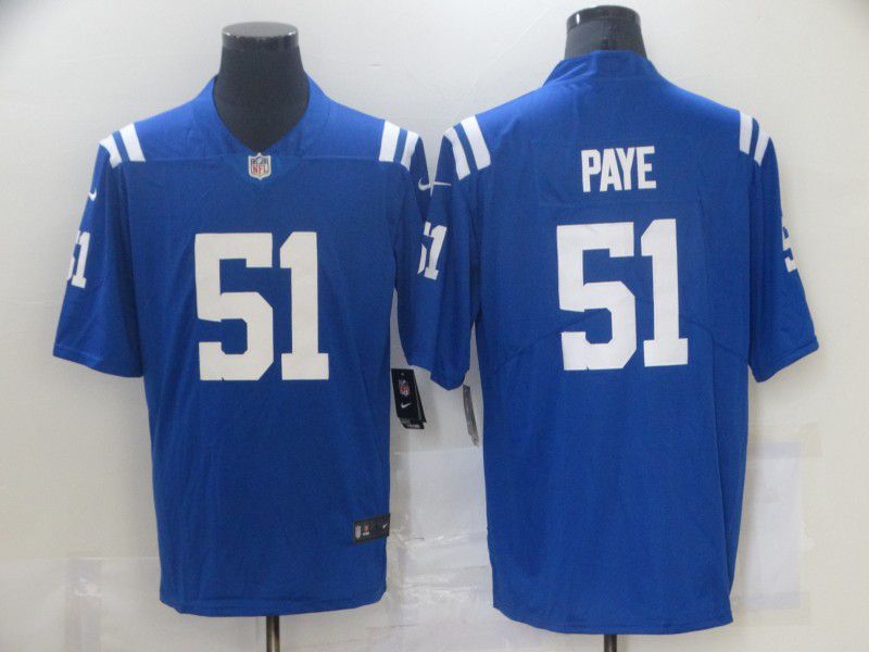 Men Indianapolis Colts #51 Paye Blue Nike Vapor Untouchable Limited 2021 NFL Jersey